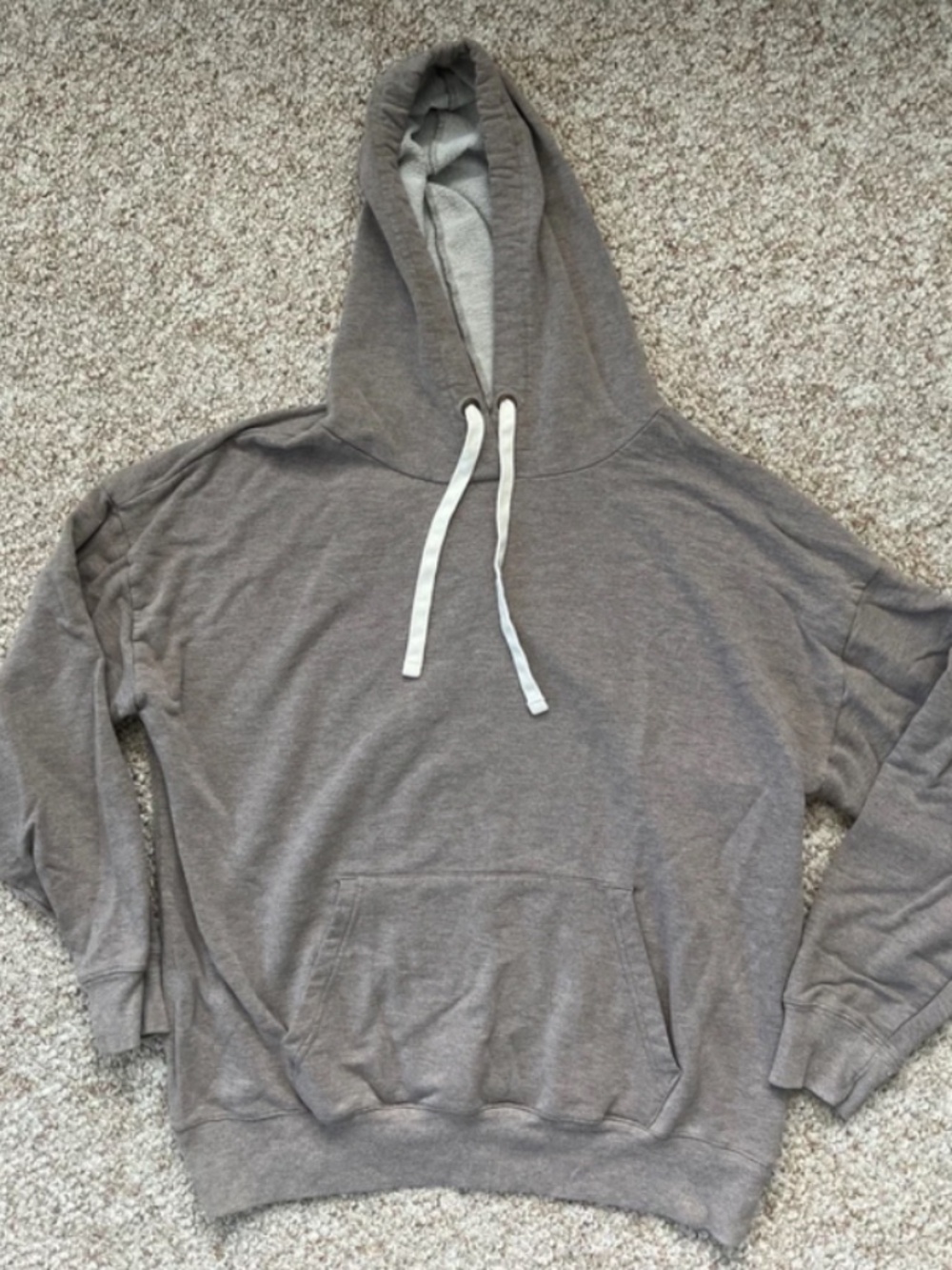 Buffalo David Bitton Grayish Brown Hoodie with Cream Drawstrings